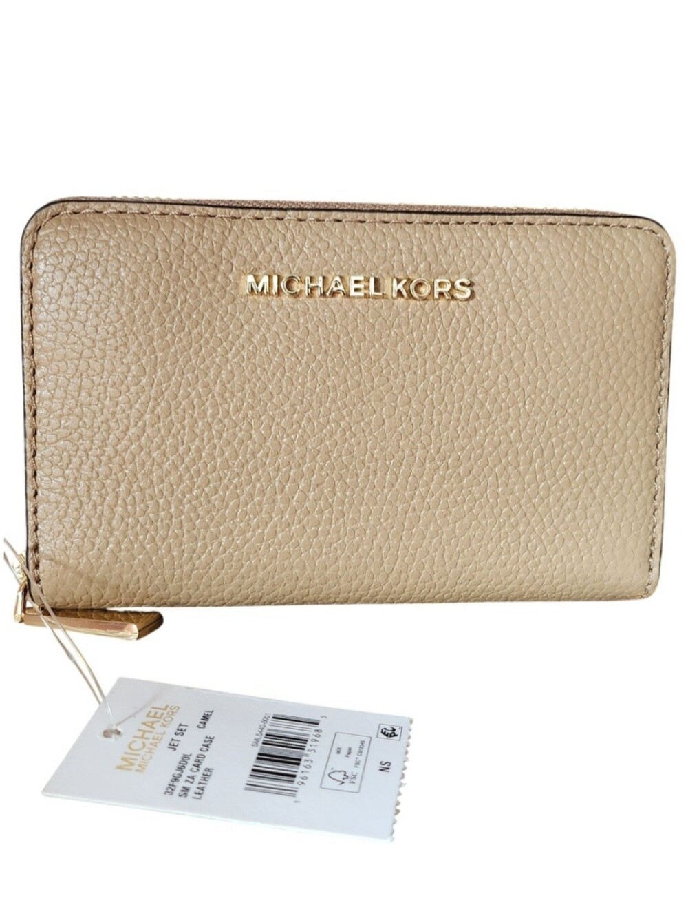 Michael Kors Jet Set Camel Zip Around Wallet